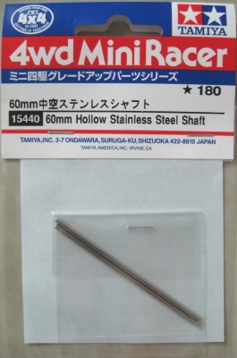 Mini 4wd 60mm HOLLOW STAINLESS STEEL SHAFT Tamiya 15440 New Nuovo 